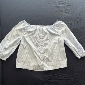 Striped Off-Shoulder Linen Top